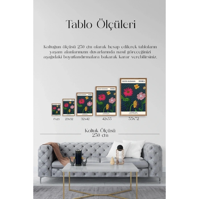 Yayoi Kusama Ahşap Çerçeveli Tablo 30 x 42