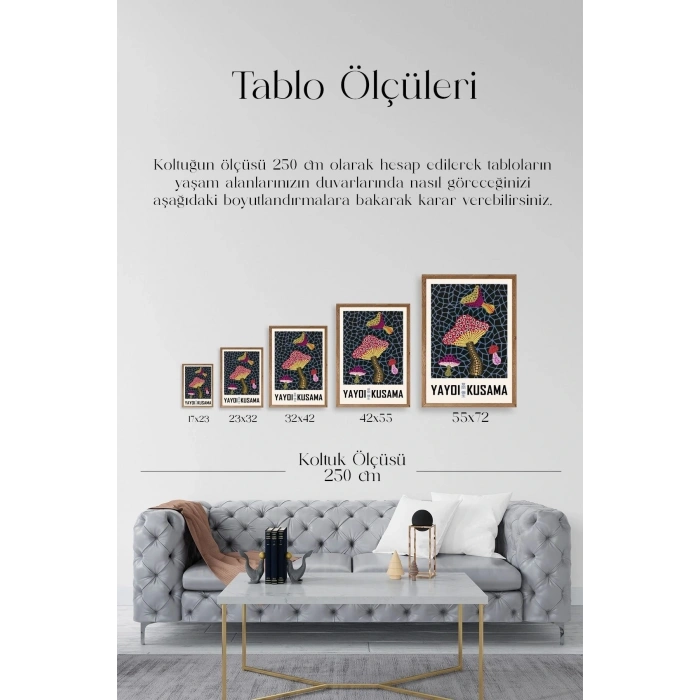Yayoi Kusama Ahşap Çerçeveli Tablo 30 x 42