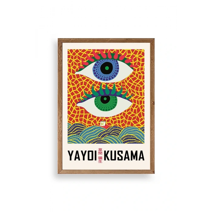Yayoi Kusama Ahşap Çerçeveli Tablo 50 x 70