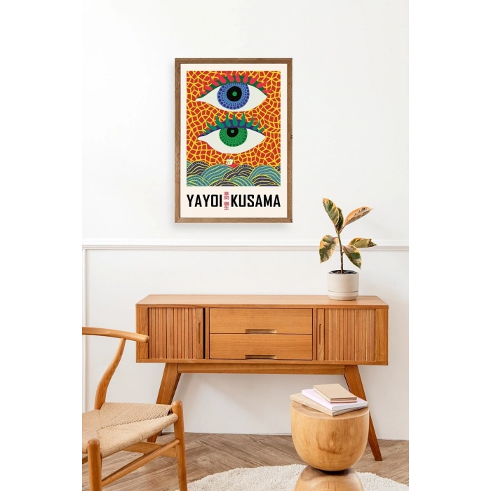 Yayoi Kusama Ahşap Çerçeveli Tablo 50 x 70