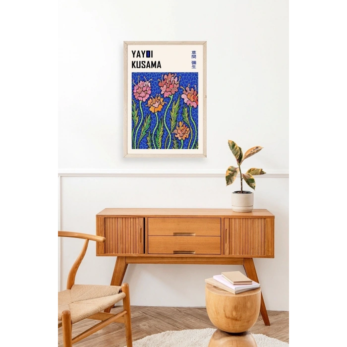 Yayoi Kusama Ahşap Çerçeveli Tablo 50 x 70