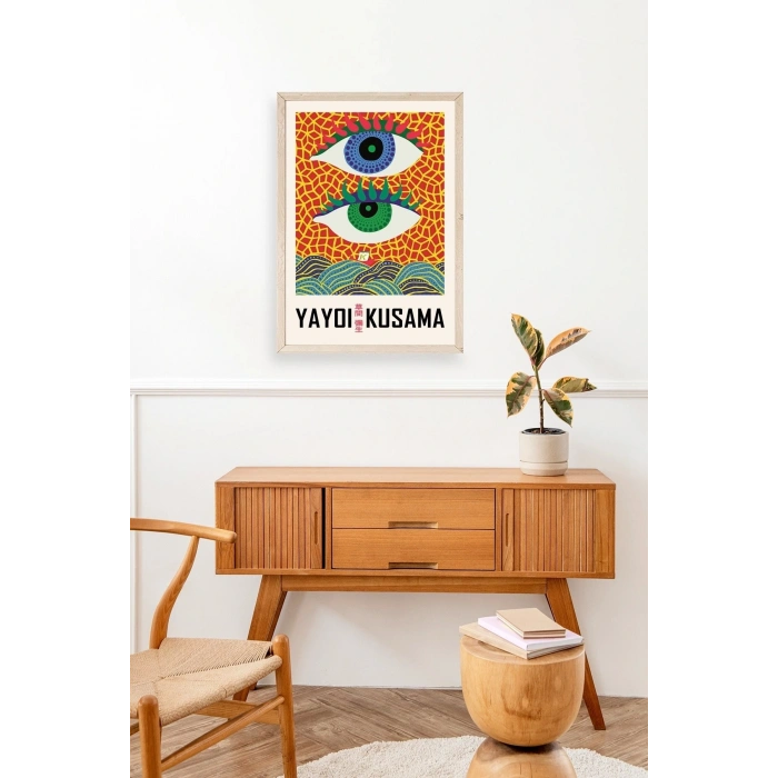 Yayoi Kusama Ahşap Çerçeveli Tablo 50 x 70