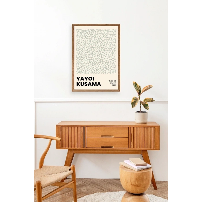 Yayoi Kusama Ahşap Çerçeveli Tablo 50 x 70