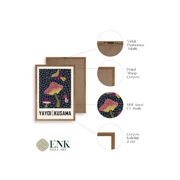 Yayoi Kusama Ahşap Çerçeveli Tablo 50 x 70