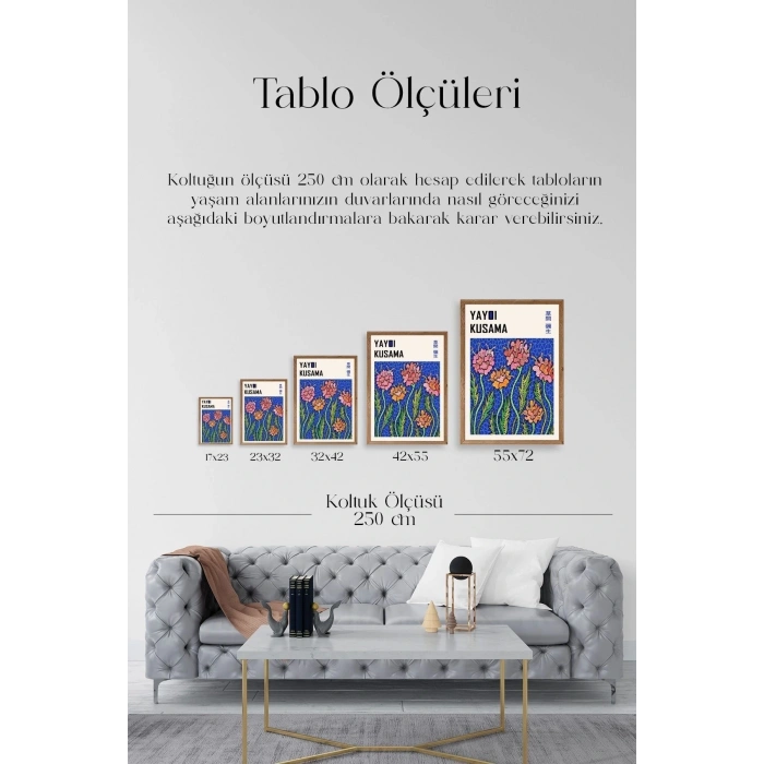 Yayoi Kusama Ahşap Çerçeveli Tablo 50 x 70