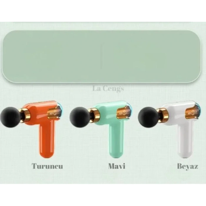 Yeni Nesil Darbeli Titreşimli Şarjlı Sporcu Masaj Tabancası 4 Başlıklı LC-002 (5365)