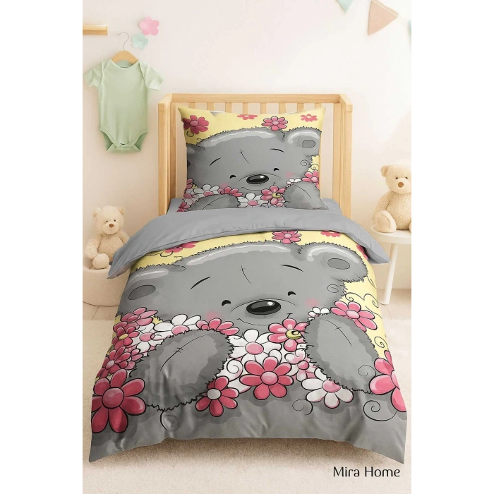 Новорожденный комплект постельного белья для девочки из 100% хлопка Flower