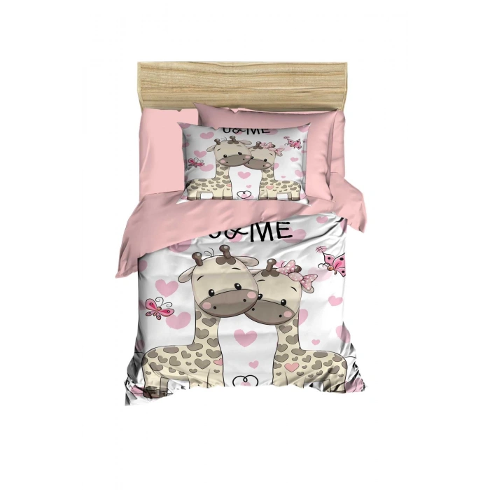 Набор постельного белья для новорожденных девочек, 100% хлопок, жираф