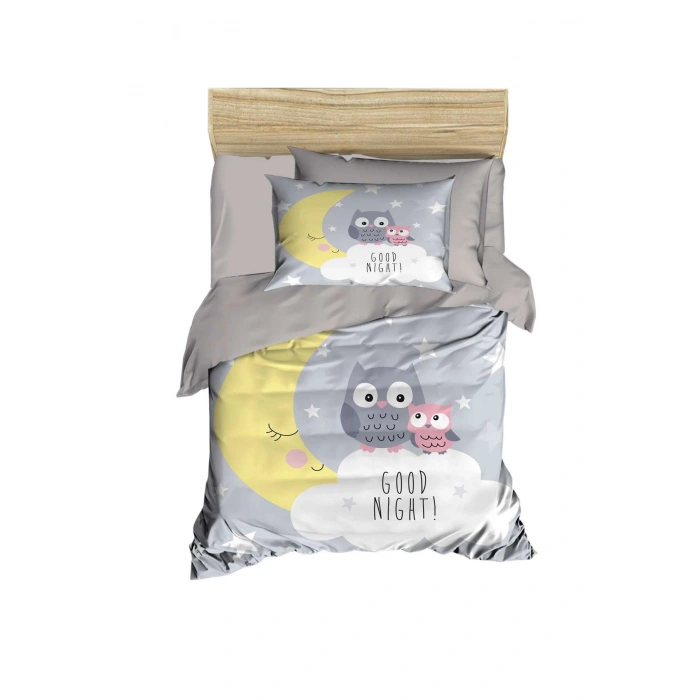 Набор постельного белья для младенцев унисекс, 100% хлопок Good Night серого цвета