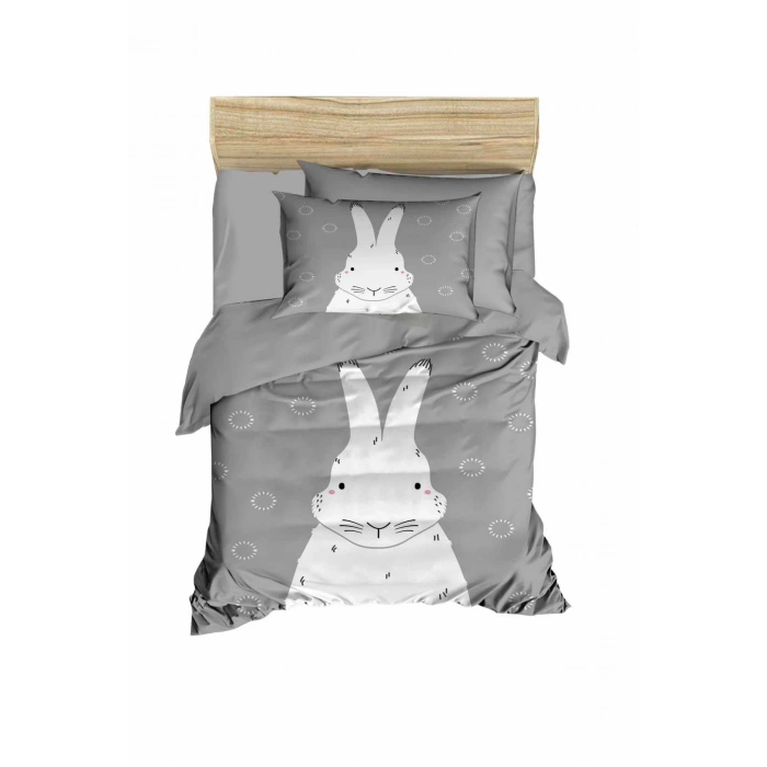 Новорожденный детский комплект постельного белья унисекс для девочки / мальчика 100% хлопок серый кролик