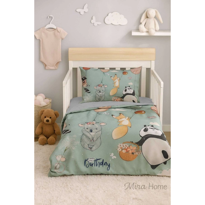 Yenidoğan Kız / Erkek Unisex Bebek Nevresim Takımı %100 Pamuklu Sevimli Hayvanlar