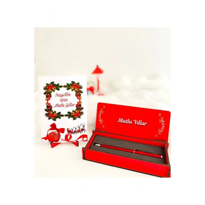 Yılbaşı Kalem Kutusu Ve Kart Seti