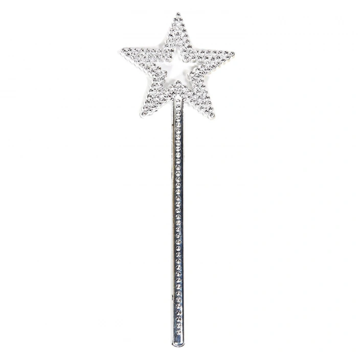 Yıldız Model Peri Asası Melek Asası Prenses Asası Metalize Gümüş Renk (5365)