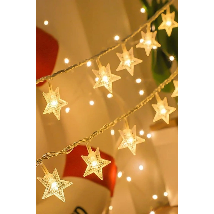 Yıldız Şekilli 3.5 Metre USB LED Işık – 20 Adet LED’li Dekoratif Ortam Aydınlatması