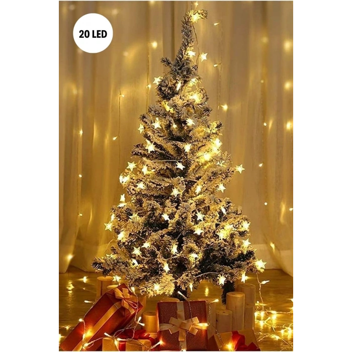 Yıldız Şekilli 3.5 Metre USB LED Işık – 20 Adet LED’li Dekoratif Ortam Aydınlatması