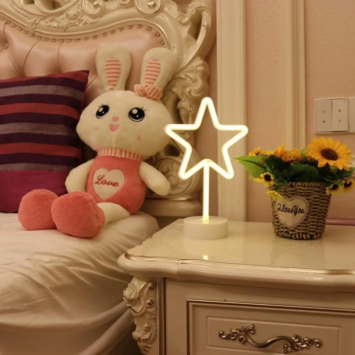 Star Designed Neon Led Table and Night Lamp Decorative Light (5365)