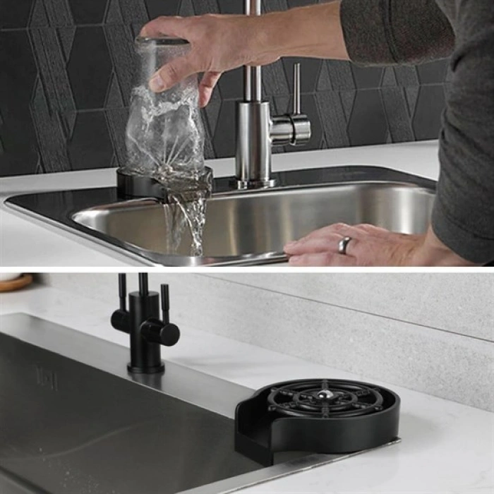 High-Pressure Automatic Cup Washing Accessory Quick Cup Rinser for Kitchen Sinks (5365)