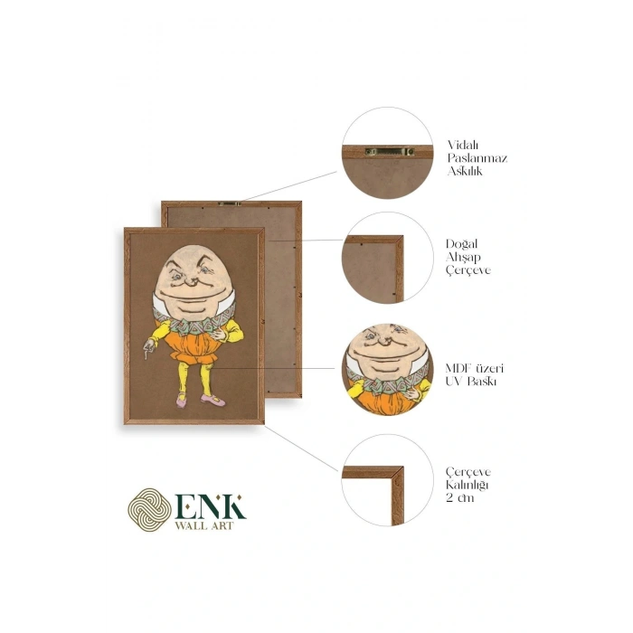 Yumurta Adam Ahşap Çerçeveli Tablo 30 x 42