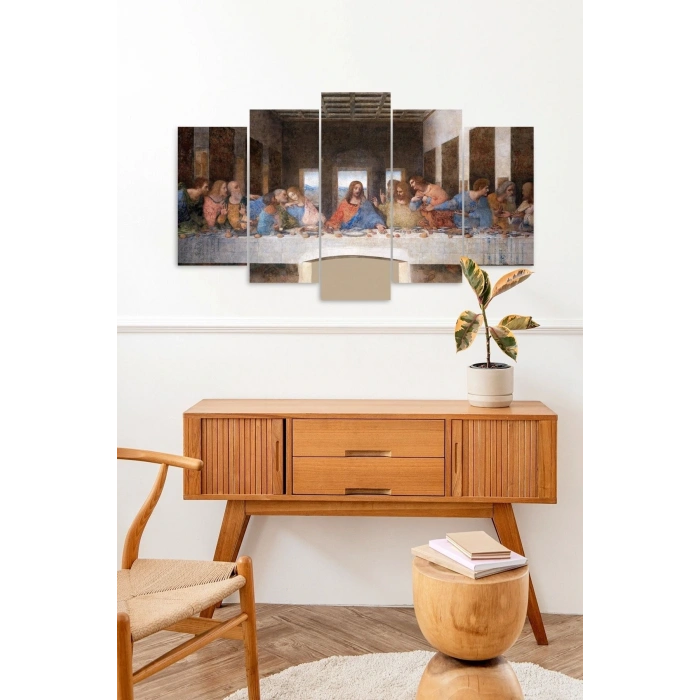 Yunan Bilgelik Manzarası 5 Parçalı Mdf Tablo 60 x 100