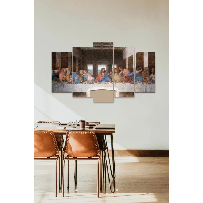 Yunan Bilgelik Manzarası 5 Parçalı Mdf Tablo 60 x 100