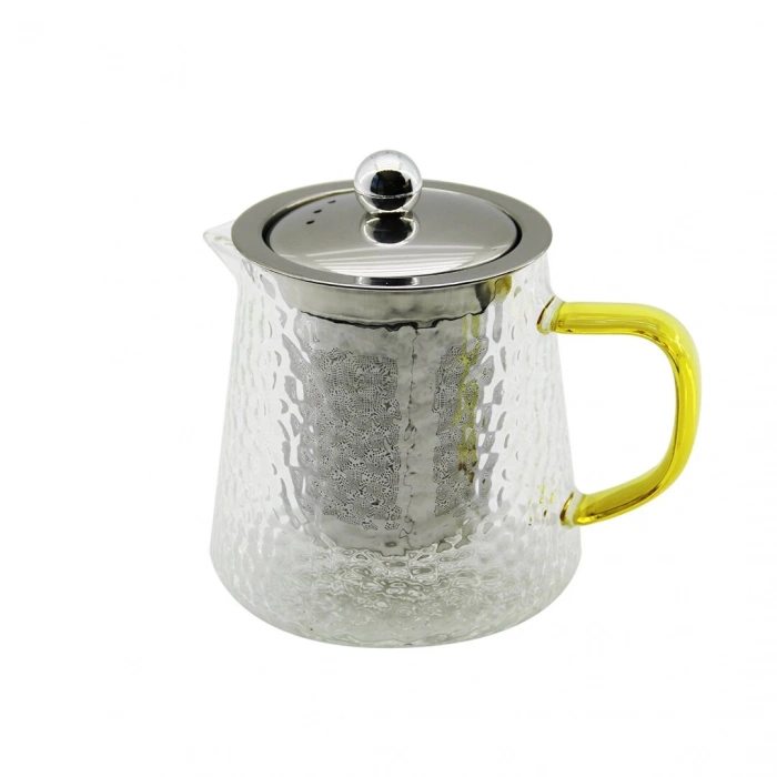 YUVARLAK KABARTMALI - BOROSİLİKAT  CAM DEMLİK 550ML (5365)