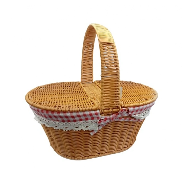 Round Lid Wicker Picnic Basket