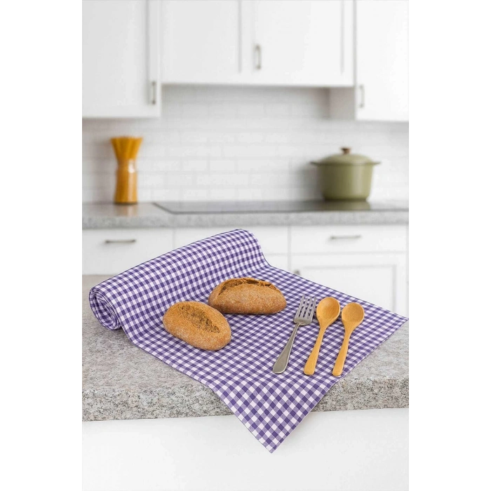 Zefir Desen Sofra Bezi Masa Örtüsü 170 x 170 Cm Lila