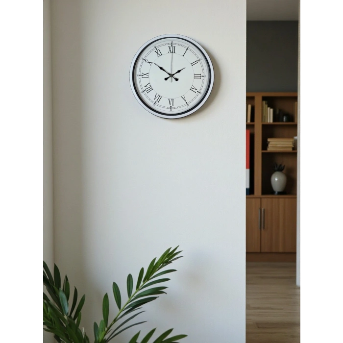 Zentime 36 Cm Beyaz Dekoratif Duvar Saati