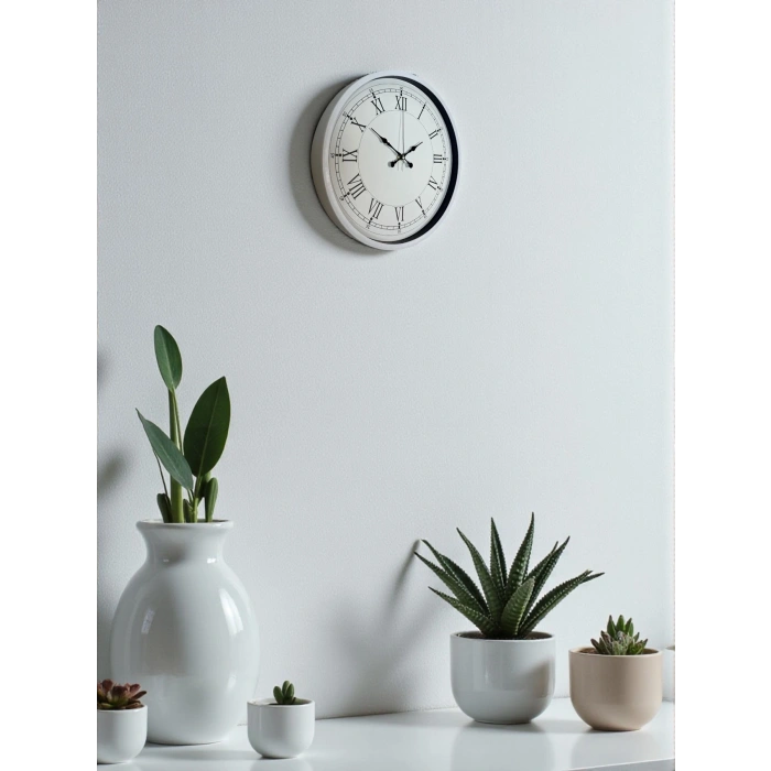 Zentime 36 Cm Beyaz Dekoratif Duvar Saati