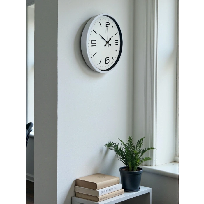 Zentime 36 Cm Beyaz Dekoratif Duvar Saati