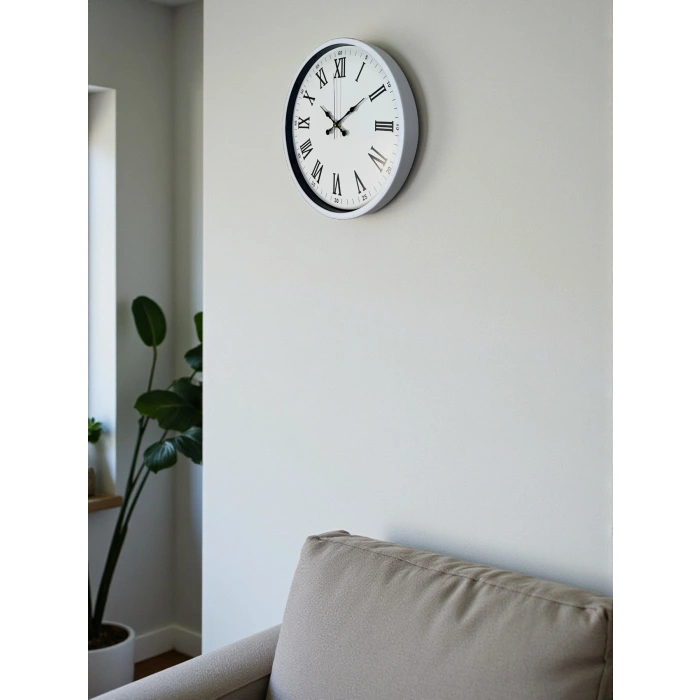 Zentime 36 Cm Beyaz Dekoratif Duvar Saati