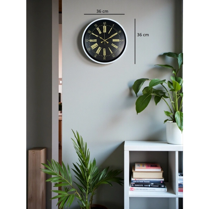 Zentime 36 Cm Beyaz Dekoratif Duvar Saati