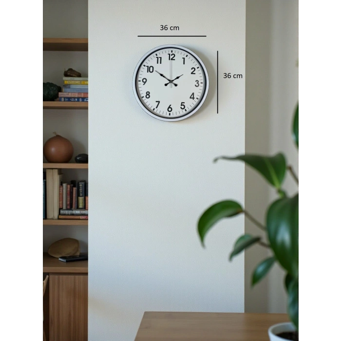 Zentime 36 Cm Beyaz Dekoratif Duvar Saati
