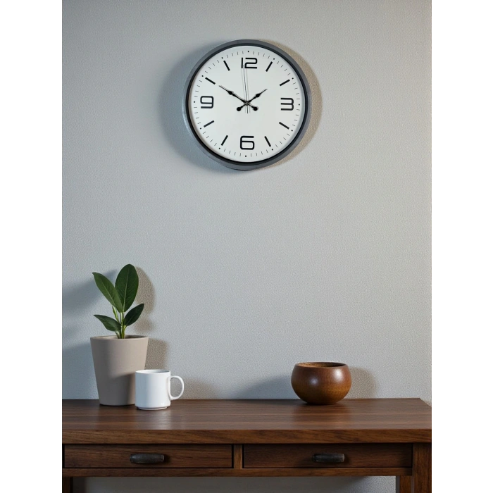 Zentime 36 Cm Gri Dekoratif Duvar Saati