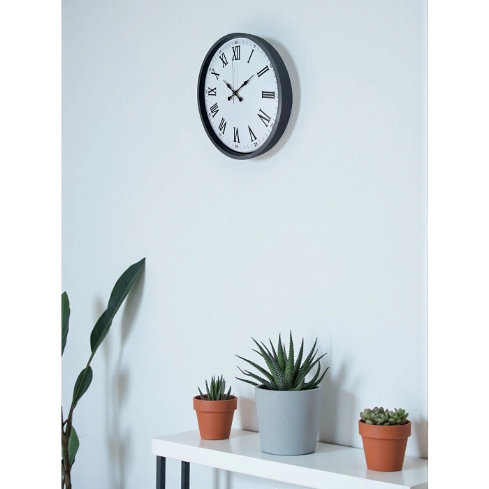 Zentime 36 Cm Gri Dekoratif Duvar Saati