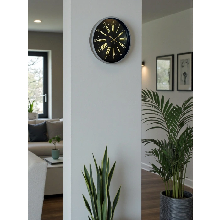 Zentime 36 Cm Gri Dekoratif Duvar Saati