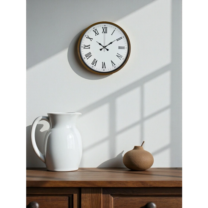 Zentime 36 Cm Kahverengi Dekoratif Duvar Saati