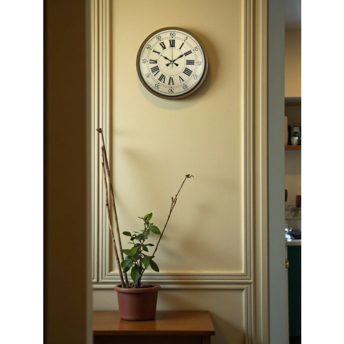 Zentime 36 Cm Kahverengi Dekoratif Duvar Saati