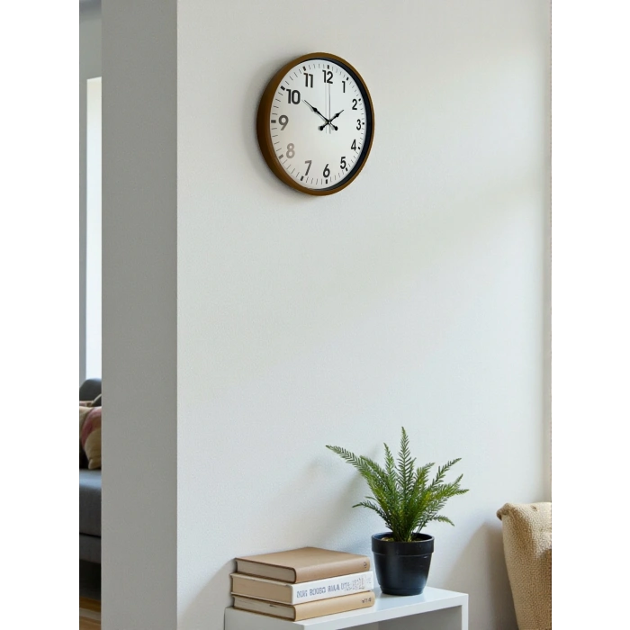 Zentime 36 Cm Brown Decorative Wall Clock