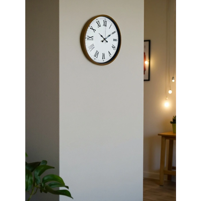 Zentime 36 Cm Kahverengi Dekoratif Duvar Saati