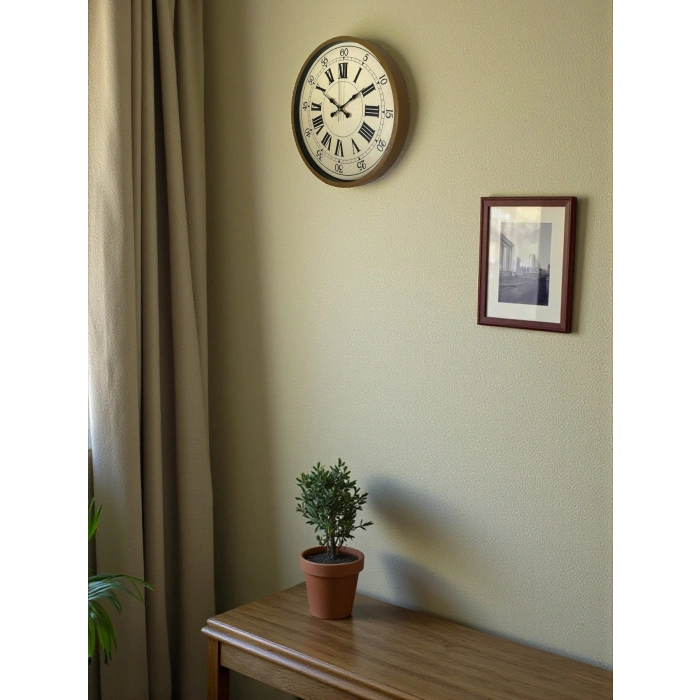 Zentime 36 Cm Kahverengi Dekoratif Duvar Saati