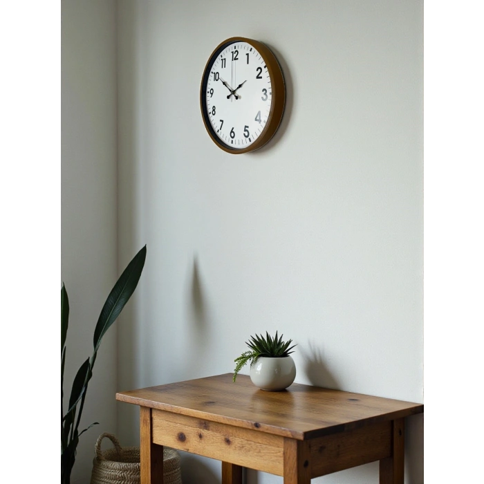 Zentime 36 Cm Brown Decorative Wall Clock
