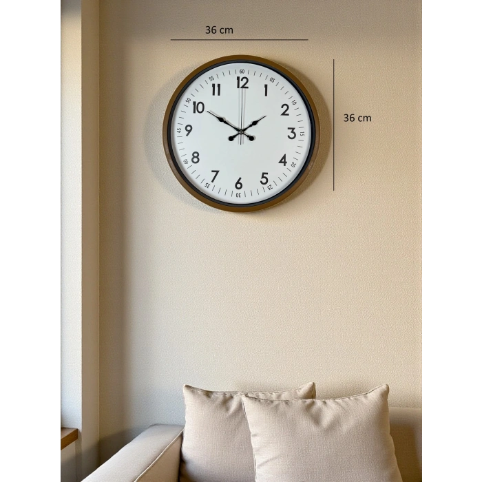 Zentime 36 Cm Kahverengi Dekoratif Duvar Saati