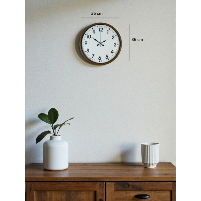 Zentime 36 Cm Brown Decorative Wall Clock