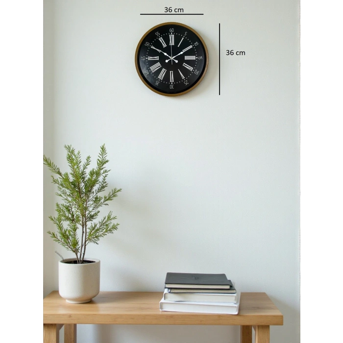 Zentime 36 Cm Kahverengi Dekoratif Duvar Saati