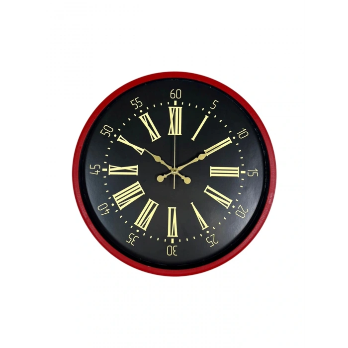 Zentime 36 Cm Kırmızı Dekoratif Duvar Saati