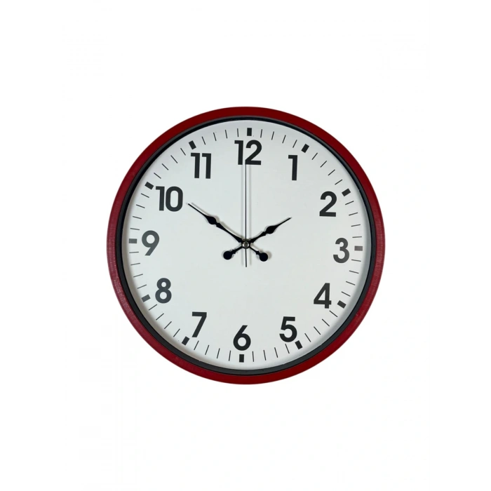 Zentime 36 Cm Red Decorative Wall Clock