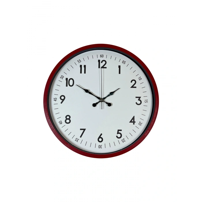 Zentime 36 Cm Kırmızı Dekoratif Duvar Saati