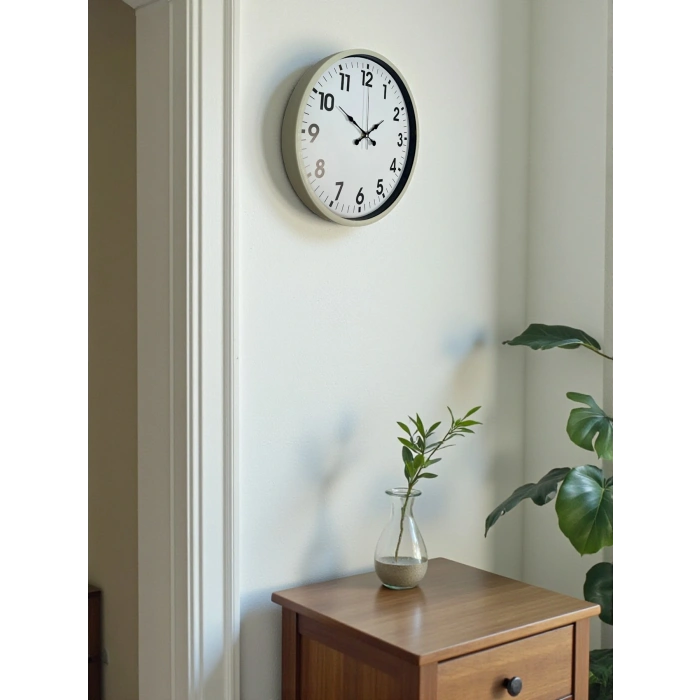 Zentime 36 Cm Cream Decorative Wall Clock