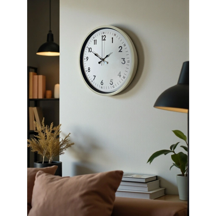 Zentime 36 Cm Krem Dekoratif Duvar Saati